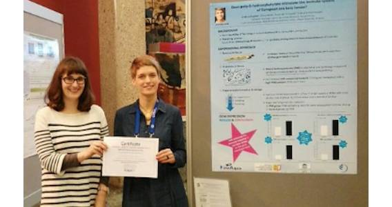 Susannah Priede and Andrea Franke, GEOMAR, Kiel, Germany, winner of the 2015 Lindsay Laird Award. Susannah Priede and Andrea Franke, GEOMAR, Kiel, Germany, winner of the 2015 Lindsay Laird Award.